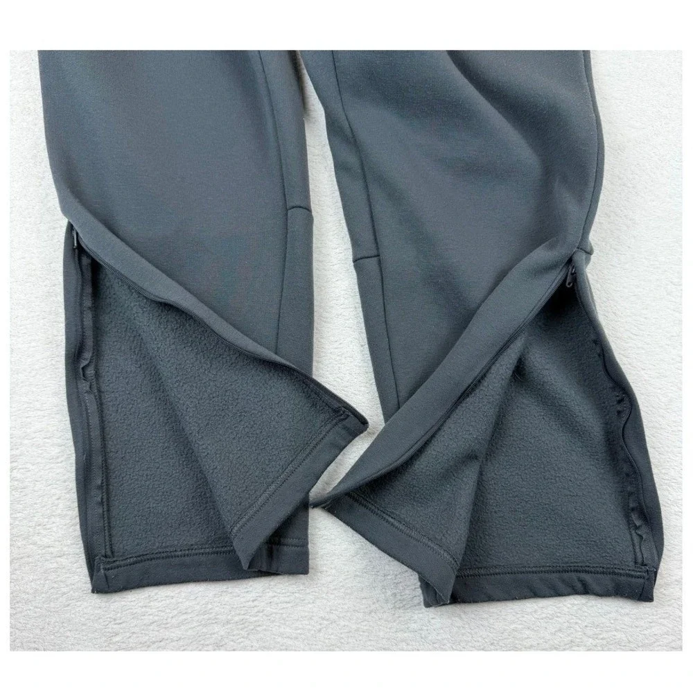 Adidas‎ Mens Fleece Lined Track Pants Gray Joggers 2XL JC6022 Zip Ankle